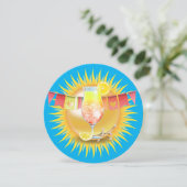 Volwassen zomercocktail, zonnige speelbal kaart (Staand voorkant)