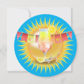 Volwassen zomercocktail, zonnige speelbal kaart (Voorkant)