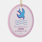 Volwassenblaasdoef op roze keramisch ornament (Rechts)