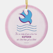 Volwassenblaasdoef op roze keramisch ornament (Voorkant)