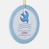 Volwassenbladige doop op blauw keramisch ornament (Rechts)