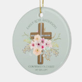 VolwassenCONFIRMATIESCHERft - Floral Cross persona Keramisch Ornament (Links)