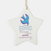 Volwassendoop Duif op Blauwe Keramisch Ornament (Rechts)