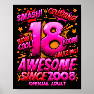 Volwassene 18 jaar voor jongens 18e verjaardag jon poster