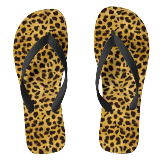 Volwassene, brede bandjes flip flops/luipaardprint teenslippers (Voetbed)