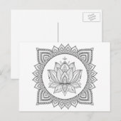 Volwassene die oosters bloemenbriefkaart kleuren feestdagenkaart (Voorkant / Achterkant)