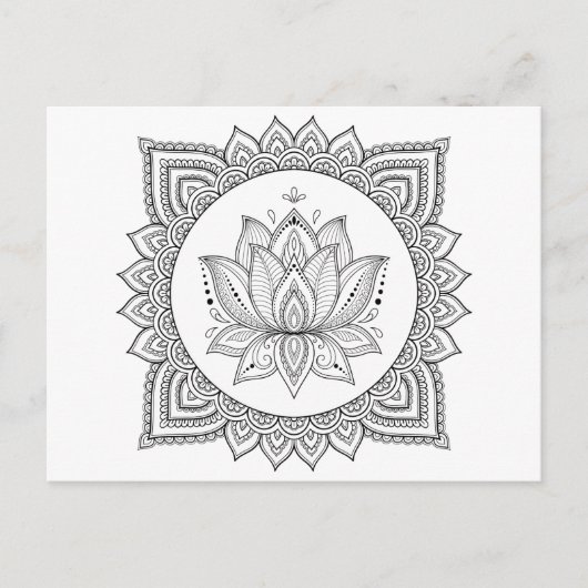 Volwassene die oosters bloemenbriefkaart kleuren feestdagenkaart (Voorkant)