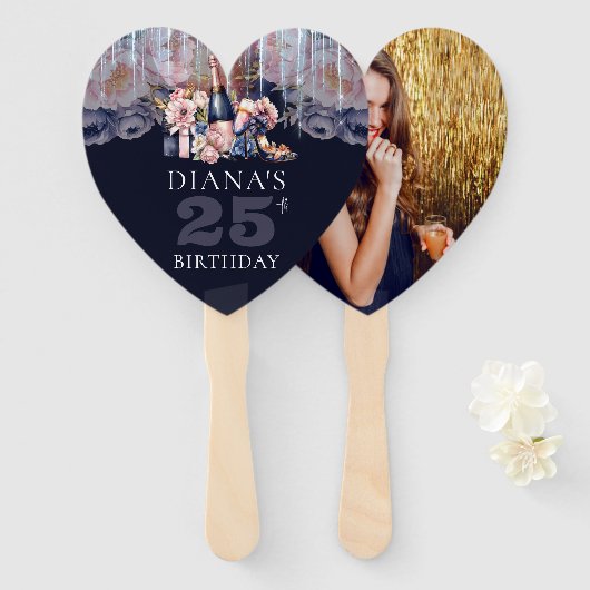 Volwassene elk jaar verjaardag foto gepersonalisee handwaaier (Voorkant en achterkant)