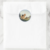 Volwassene en Pup Vierkante Sticker (Tas)