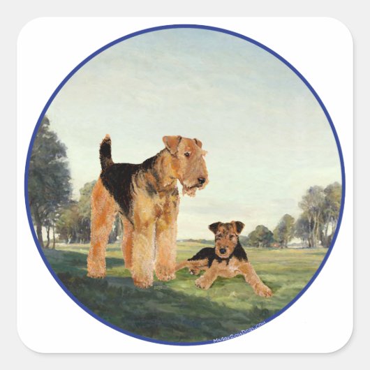 Volwassene en Pup Vierkante Sticker (Voorkant)