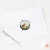 Volwassene en Pup Vierkante Sticker (Envelop)
