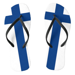 Volwassene slanke riemen met vlag van Finland Teenslippers