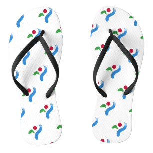 Volwassene slanke riemen met vlag van Seoul Teenslippers