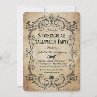 Volwassene Vintage Gotische Schedel Halloween Fees Kaart