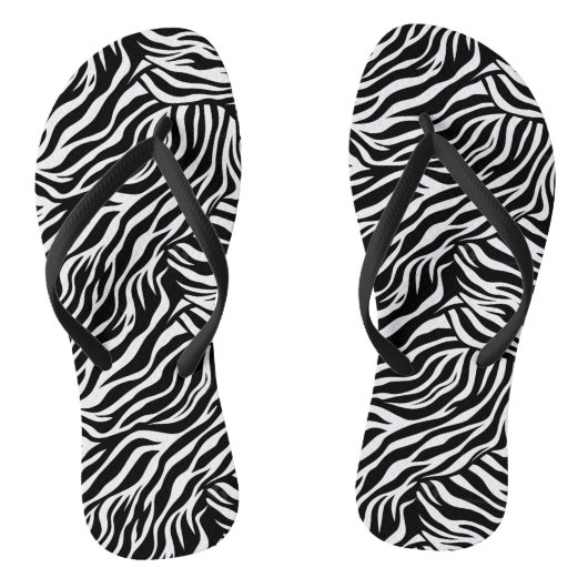 Volwassene zebraprint teenslippers (Voetbed)