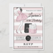 Volwassenen 30th 40th 50th champagne Birthday part Kaart (Voorkant)