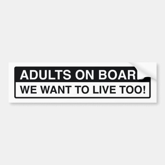 Volwassenen aan boord bumpersticker (Voorkant)
