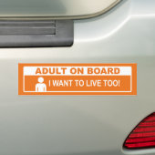 Volwassenen aan boord bumpersticker (Op auto)