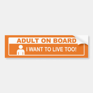 Volwassenen aan boord bumpersticker
