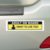 Volwassenen aan boord bumpersticker (Op auto)