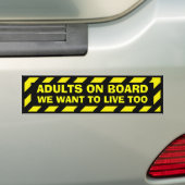 Volwassenen aan boord willen te lijf gaan bumpersticker (On Car)
