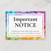 Volwassenen ALLEEN etherische bloei Informatiekaartje (Voorkant)