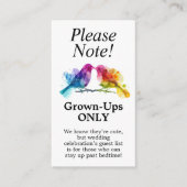 Volwassenen Alleen LGBTQ+ Rainbow Lovebirds Informatiekaartje (Voorkant)