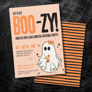 Volwassenen Boos en drank Halloweenfeest Kaart