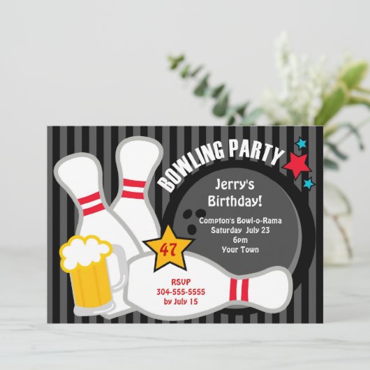 Volwassenen Bowling Kaart (Staand voorkant)