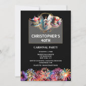 Volwassenen circus carnaval gekke hatter vuurwerk kaart (Voorkant)