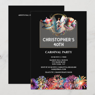 Volwassenen circus carnaval gekke hatter vuurwerk  kaart