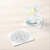 Volwassenen die Mandala Black en White Art kleuren Kartonnen Onderzetters (Insitu)