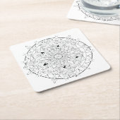 Volwassenen die Mandala Black en White Art kleuren Kartonnen Onderzetters (Schuin)