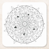Volwassenen die Mandala Black en White Art kleuren Kartonnen Onderzetters