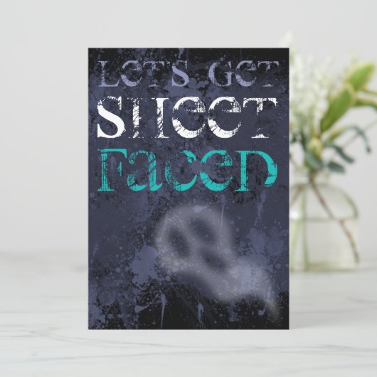 Volwassenen Drink uitnodiging van Ghodure Hallowee (Staand voorkant)