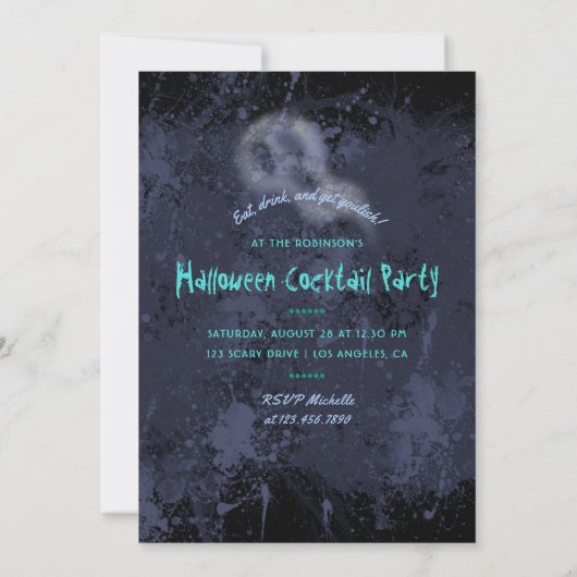 Volwassenen Drink uitnodiging van Ghodure Hallowee (Achterkant)