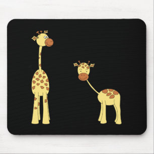 Volwassenen en Baby Giraffe. Cartoon Muismat