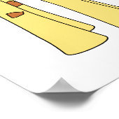 Volwassenen en Baby Giraffe. Cartoon Poster (Hoek)