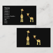 Volwassenen en Baby Giraffe. Cartoon Visitekaartje (Voorkant / Achterkant)