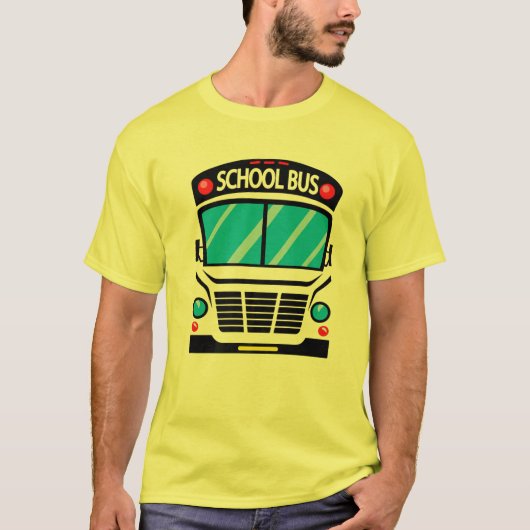 Volwassenen en Kinder schoolbus Costume Halloween T-shirt (Voorkant)