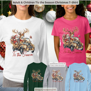 Volwassenen en kinderen in het kerstseizoen t-shirt