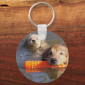 Volwassenen en puppy van Sleutelhanger van Golden  (Voorkant)