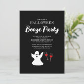 Volwassenen Funny Halloween Ghost Booze Party Kaart (Staand voorkant)