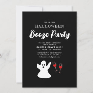 Volwassenen Funny Halloween Ghost Booze Party Kaart