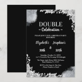 Volwassenen gezamenlijke dubbele verjaardag partij kaart (Voorkant / Achterkant)