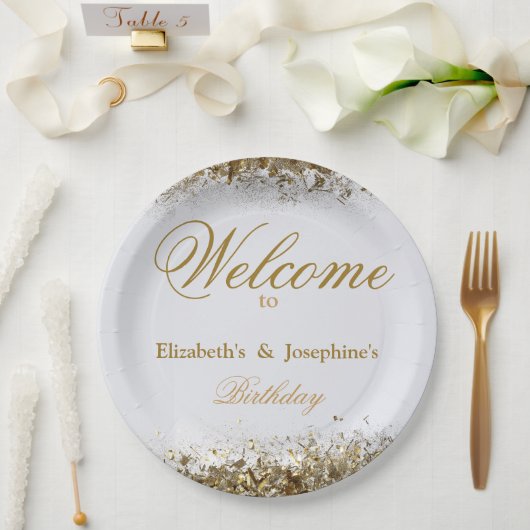 Volwassenen gezamenlijke dubbele verjaardag partij papieren bordje (Huwelijk)