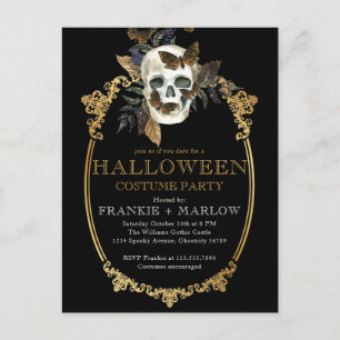 Volwassenen Gothic Skull  Halloween Invitation Briefkaart