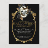 Volwassenen Gothic Skull  Halloween Invitation Briefkaart (Voorkant)