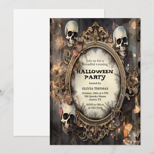 Volwassenen  Gothische Uitnodiging van de Partij v (Voorkant / Achterkant)