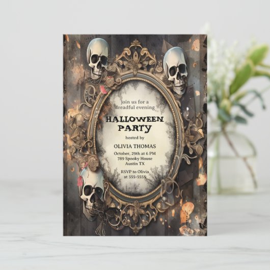 Volwassenen  Gothische Uitnodiging van de Partij v (Staand voorkant)